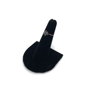 METAL RING Flower Design with Blue Resin 4